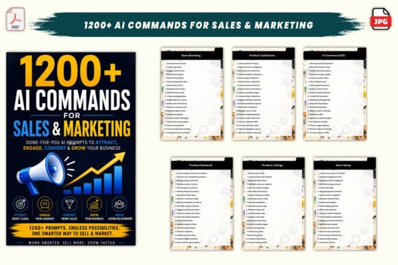 Download 1200+ AI Commands for Sales &amp; Marketing - Premium Resources