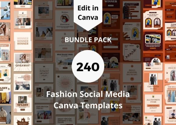 Download 240 Fashion Social Media Canva Templates - Canva template Collection